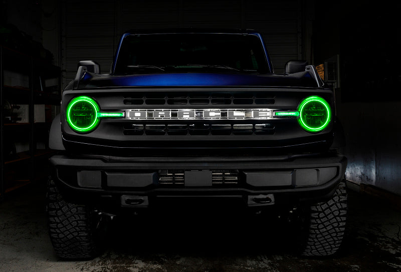 Oracle 21-22 Ford Bronco Headlight Halo Kit w/DRL Bar - Base Headlights -w/BC1 Controller
