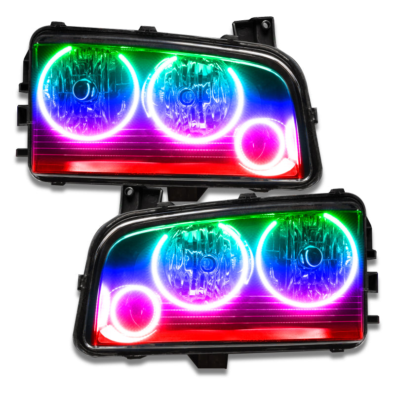 Oracle Dodge Charger 05-10 Triple Ring Halo Kit - ColorSHIFT w/o Controller