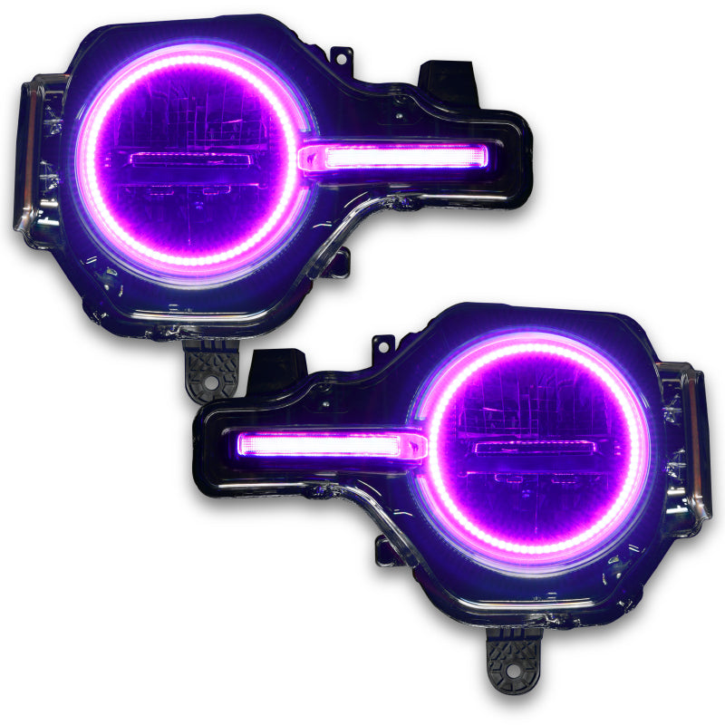 Oracle 21-22 Ford Bronco Headlight Halo Kit w/DRL Bar - Base Headlights -w/2.0 Controller