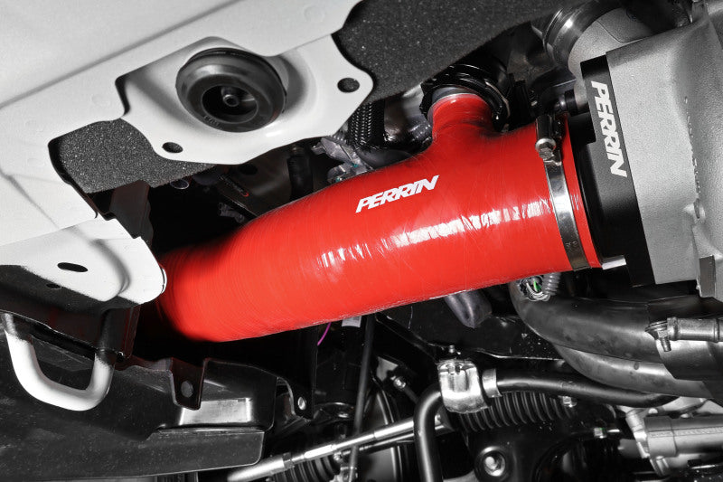 PERRIN 22-24 Subaru WRX / 20-25 LGT & OBXT Turbo Inlet Hose w/Turbo Adapter Flange (Long) - Red