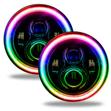 Load image into Gallery viewer, Oracle 7in High Powered LED Headlights - Black Bezel - ColorSHIFT No Controller