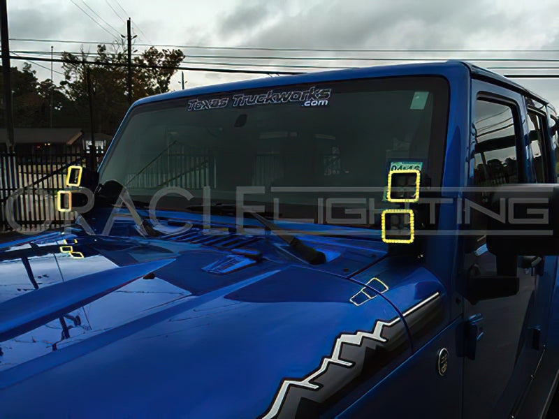 Oracle Off-Road 3in W Square Spotlight with Halo - White