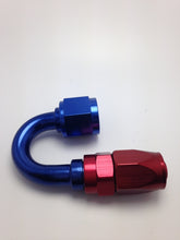 Load image into Gallery viewer, Fragola -8AN x 180 Degree Pro-Flow Hose End - Blue/Red