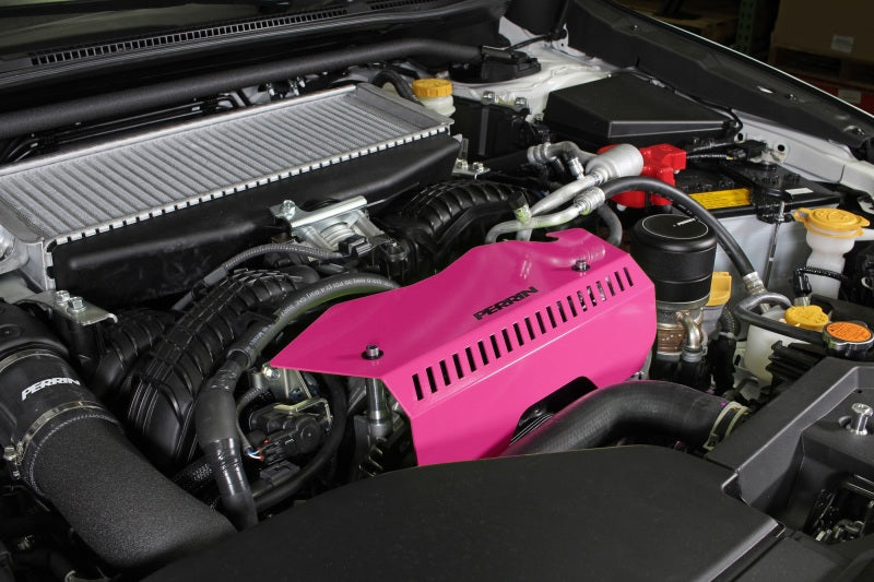 PERRIN 22-25 Subaru WRX Pulley Cover - Hyper Pink (TALL - For Use w/o PERRIN AOS)