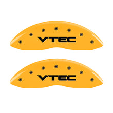 Load image into Gallery viewer, MGP 4 Caliper Covers Engraved Front &amp; Rear Vtech Yellow Finish Black Char 2008 Acura TL