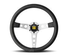 Load image into Gallery viewer, Momo Prototipo Steering Wheel 350 mm - Black Leather/White Stitch/Brushed Spokes