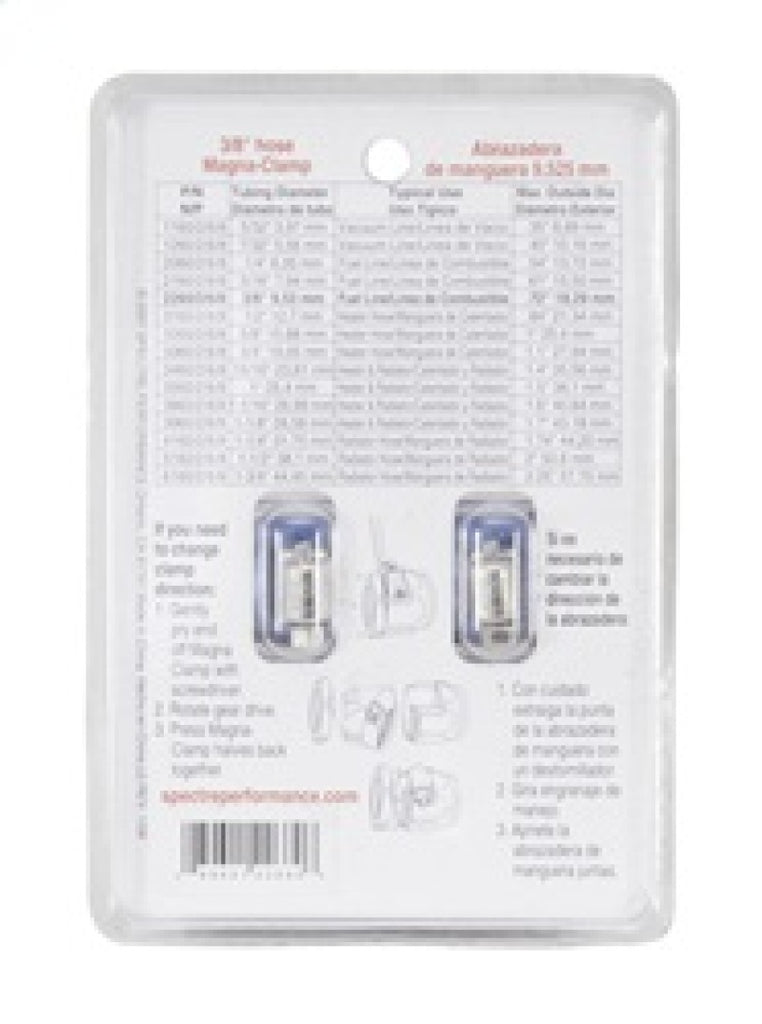 Spectre Magna-Clamp Hose Clamps 3/8in. (2 Pack) - Blue