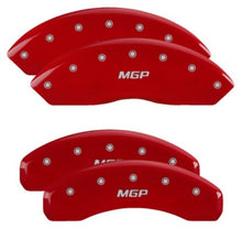 Load image into Gallery viewer, MGP 4 Caliper Covers Engraved Front &amp; Rear MGP Red Finish Silver Characters for 2019 Ford Ranger