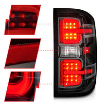 Load image into Gallery viewer, ANZO 15-19 Chevy Silverado 2500HD/3500HD (Halgn Only) LED Tail Lights w/Black Light Bar &amp; Clear Lens