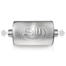 Load image into Gallery viewer, Stainless Works 2.25in ID CENTER INLET/2.25in OD CENTER OUTLET 4inX8in