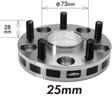 Load image into Gallery viewer, Project Kics 25mm Thick 12x1.25 66mm Hub 5x114.3 Wide Tread Spacers