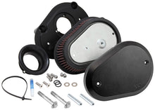 Load image into Gallery viewer, K&amp;N 00-16 Harley-Davidson Street Metal Intake System Flare Black