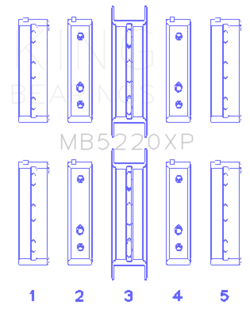 King Subaru WRX/STi EJ20 EJ22 EJ25 Flange #3 Position Performance Main Bearing Set - Size STD