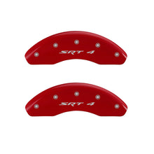 Load image into Gallery viewer, MGP 4 Caliper Covers Engraved Front &amp; Rear SRT4 Red finish silver ch