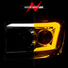 Load image into Gallery viewer, ANZO 06-09 Dodge RAM 1500/2500/3500 Headlights Chrome Housing/Clear Lens (w/Switchback Light Bars)