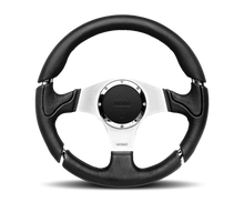 Load image into Gallery viewer, Momo Millenium Steering Wheel 350 mm - Black Leather/Black Stitch/Brushed Spokes