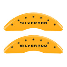 Load image into Gallery viewer, MGP 4 Caliper Covers Engraved Front &amp; Rear Bowtie Black finish silver ch