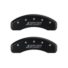 Load image into Gallery viewer, MGP 4 Caliper Covers Engraved Front Gen 5/Camaro Engraved Rear Gen 5/SS Red finish silver ch