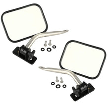 Load image into Gallery viewer, Rugged Ridge 97-18 Jeep Wrangler Stainless Steel Rectangular Quick Release Mirrors