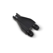 Load image into Gallery viewer, Russell Performance Billet Y-Block Adapter 3/8in SAE Quick Disconnect (2) -6AN Male Flare Black