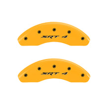 Load image into Gallery viewer, MGP 4 Caliper Covers Engraved Front &amp; Rear Srt4 Yellow Finish Black Char 2005 Dodge Neon