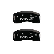 Load image into Gallery viewer, MGP 4 Caliper Covers Engraved Front Lincoln Engraved Rear MKZ Black finish silver ch