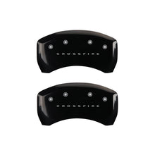 Load image into Gallery viewer, MGP 4 Caliper Covers Engraved Front &amp; Rear Crossfire Black finish silver ch