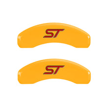 Load image into Gallery viewer, MGP 4 Caliper Covers Engraved Front &amp; Rear No bolts/ST Yellow finish black ch